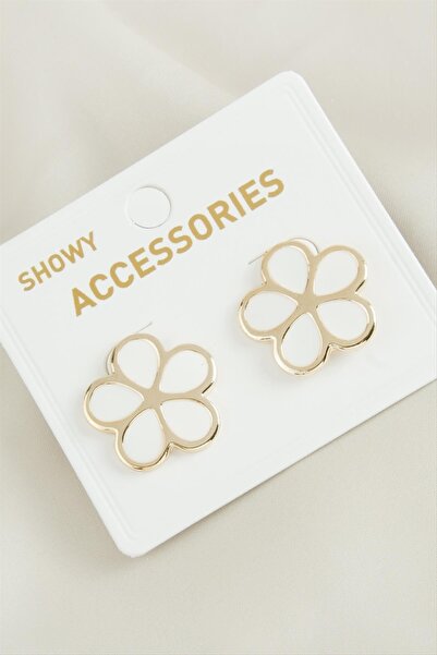 ZERO LAND Nrzsnt Papatya New Season (01300) Enamel Earrings-White