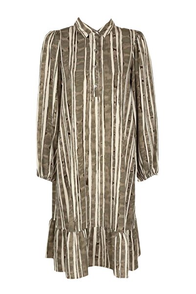 PIECES Rochie Olivia Brown - M, Maro, 97% poliester, 3% elastan