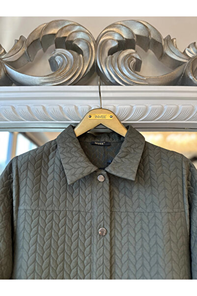 Invee Long Quilted Cap with Snap Closure