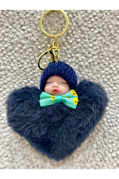 SBD سلسلة مفاتيح على شكل طفل نائم مع ربطة عنق ملونة من بيريلي