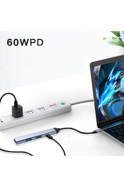 MRG Adaptor Hub USB Type-C PD MGL232, 3x USB, USB 3.0, Multiport 4 in 1
