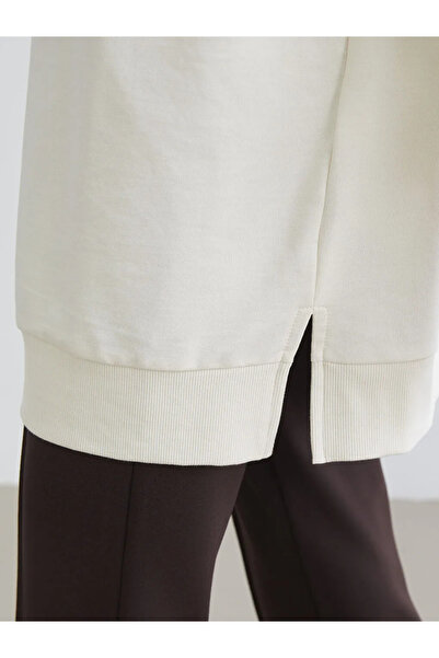 LC Waikiki Lcwaikiki Basic Beige Stone Oversized Women's Sweatshirt Tunic