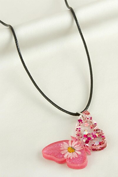 ZERO LAND Nrzsnt Daisy Butterfly (00039) Epoxy Pendant-Pink