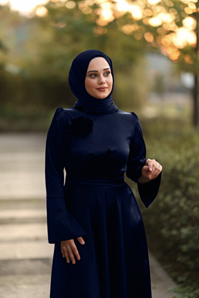 By Atelier Elanor Collar Rose Detailed Spanish Sleeve Evening Dress