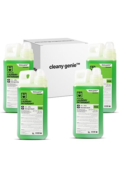 Cleany Genie Power Gel Laundry Detergent, Ultra-Concentrated, 5 Litre, Pack of 4