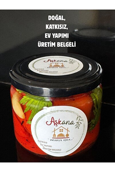 Aşkana Közlenmiş Kapya Biber 300g - Ev Yapımı Katkısız Hakiki Köz Ateşi Papri...