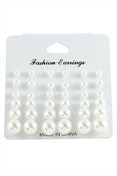 ZERO LAND Nrzsnt Pearl Earrings with Card (00643) 30 Pieces-White