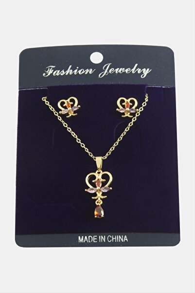 ZERO LAND NRZSNT قلادة مرصعة بحجر الزركون على شكل قلب (04324)-أسود