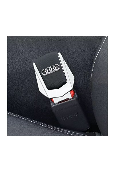 MRG Set of 2x Fake Seat Belt Adapters M1089, Leather Chrome Audi