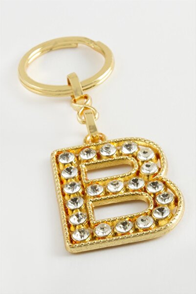 ZERO LAND Nrzsnt Yellow Colored Stone (02319) Letter Keychain-B
