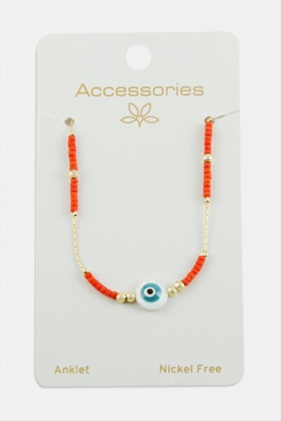 ZERO LAND Nrzsnt Nazar Miyoki (04507) Bead Anklet-Orange