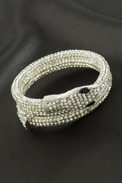 ZERO LAND سوار NRZSNT على شكل ثعبان من سافاروسكي (132357) - لون فضي