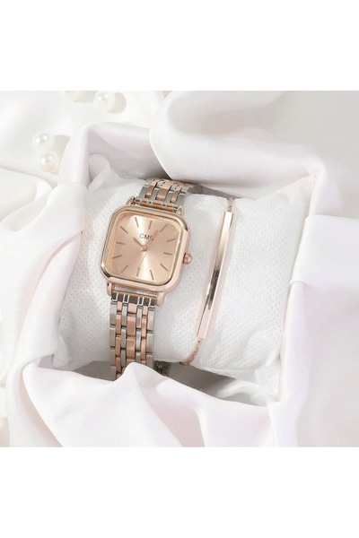 VEYA A luxurious set consisting of two women's watches with a minimalist design in stainless steel.