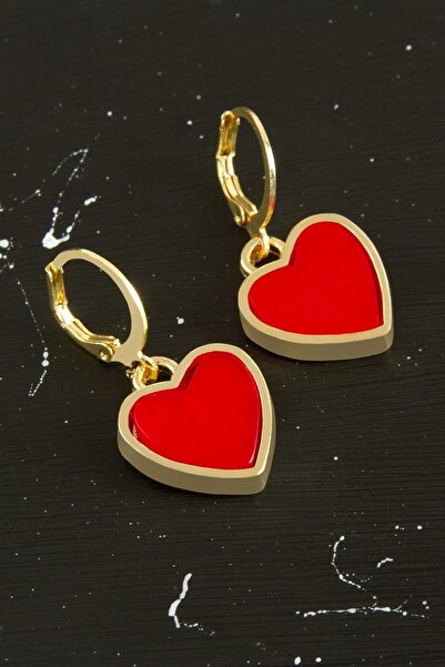 ZERO LAND Nrzsnt Heart (02632) Polyester Earrings-Red