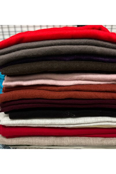 ZERAMİNE Women's Winter Tassel Scarf |   Soft Textured Thick Shawl - Soft Boucle Scarf - Pasta Model