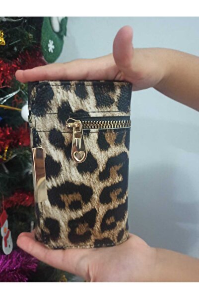 DerinHome Leopard Pattern Wallet with Card Holder and Coin Compartment