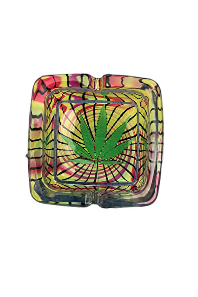 OEM Elegant Glass Ashtray "Marijuana Glass Ashtray" Modern Gift – Square