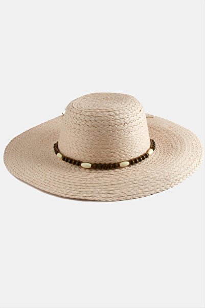 ZERO LAND Nrzsnt Wooden Beaded Straw (04255) Hat-Powder Color