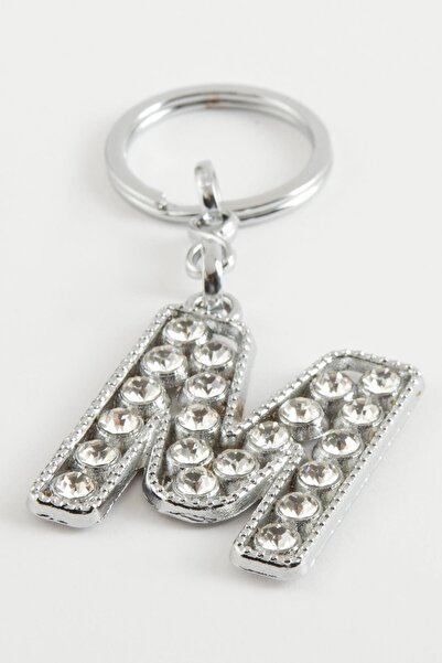 ZERO LAND NRZSNT Breloc cu litere cu piatră de culoare argintie (01109)-M