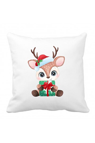 MARİ Personalized "reindeer" pillow, white