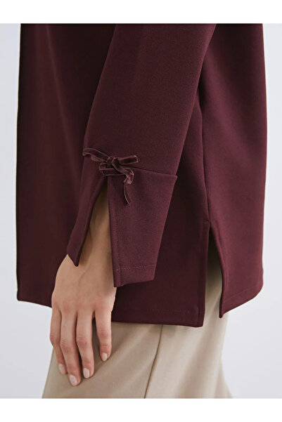 LC Waikiki Lcwaikiki Basic Plum Crew Neck Oversized Women's Tunic