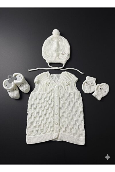 AXXAN طقم هدايا للأطفال، طقم خروج من المستشفى، 4 قطع، أحذية للأطفال، قبعة، قف...