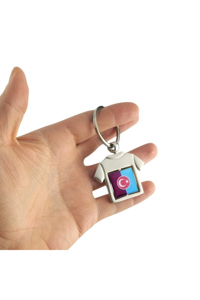 hiçdurmaal Ortası Dönebilen Bordo Mavi Forma Metal Anahtarlık 1 Adet