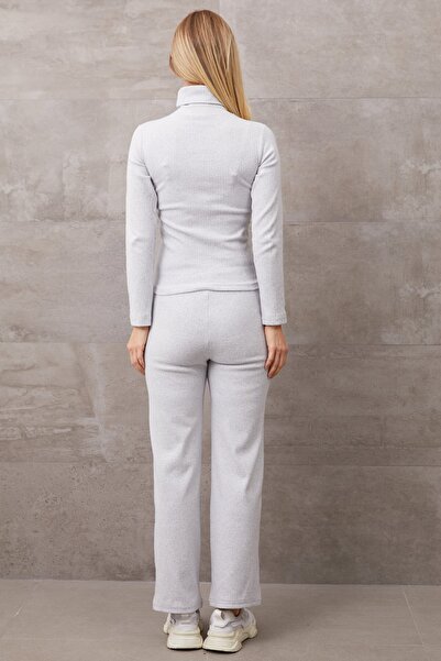 ZENCHES Women's Corded Top and Bottom Set