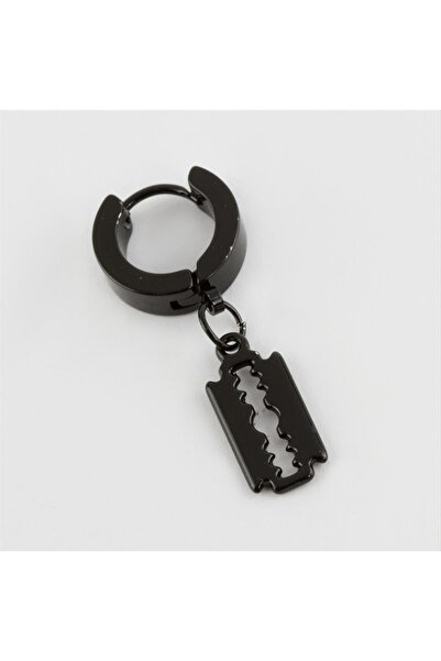 ZERO LAND Nrzsnt Razor Figured Steel Men's Earring (11634) 1 Piece-Black