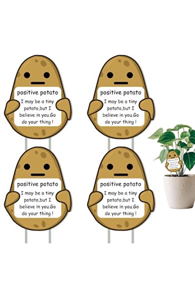 PEUTIER Etichete decorative pentru plante - Mini cartofi pozitivi, set de 4 +...