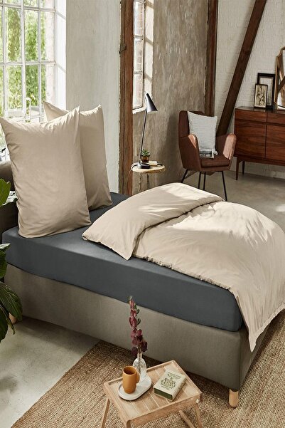 EFFE 2 Plain Cotton Single Sheets 140 X 200 cm Elastic Combed Cotton Sheets