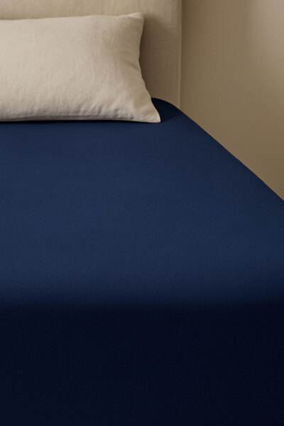 EFFE 2 Plain Cotton Single Sheets 140 X 200 cm Elastic Combed Cotton Sheets