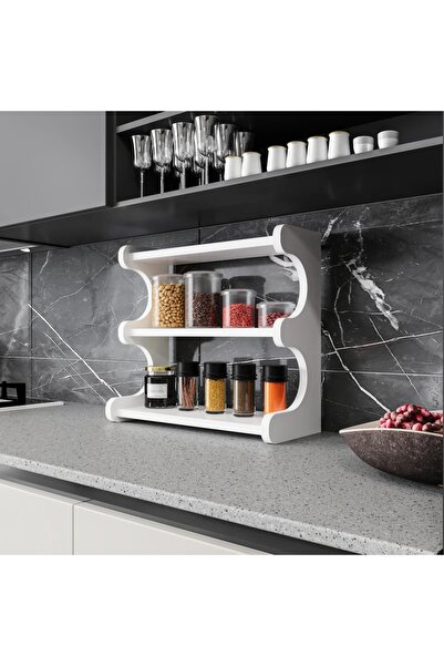 alpaevmobilya 3-Tier Tabletop Shelf, Office Organizer, Multi-Purpose Organizer Shelf, Kitchen, Office, Bookshelf Organizer