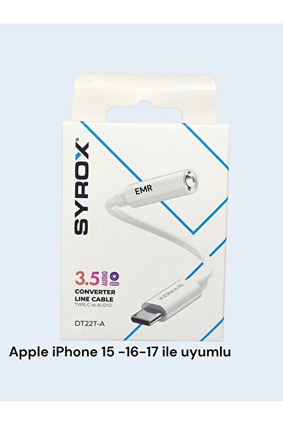 emrebilisim Apple iphone Typc 15+16+17 ile uyumlu kulaklık çevirici aux 3.5mm...
