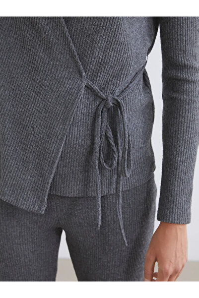 LC Waikiki Lcw Vision Anthracite Double-Breasted Collar Women's Blouse