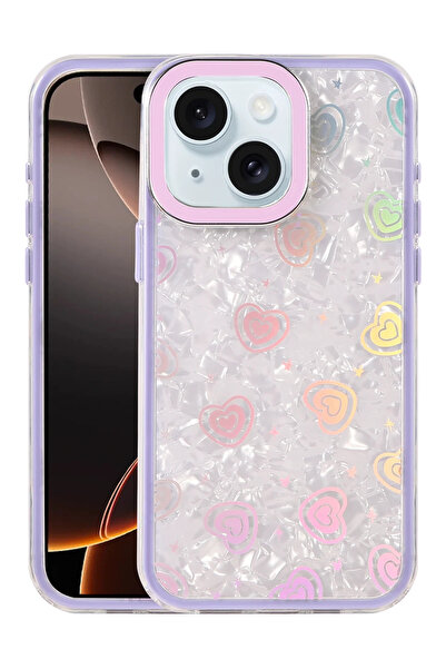 NewFace غطاء NRZSNT لهاتف آيفون 14 بنمط لومي (12328) - أرجواني