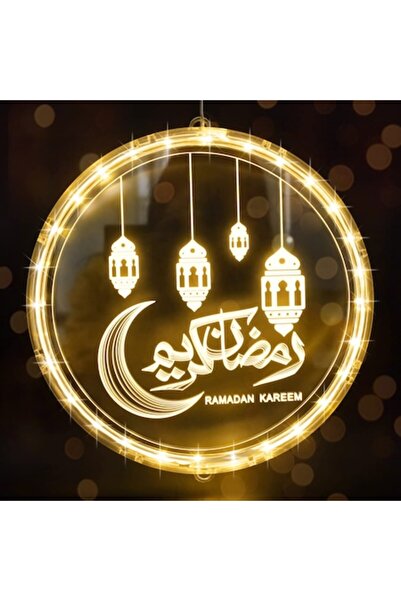 Abnaok Ghirlandă cu lumini LED Ramadan — Lună și stea decorative, acril și cu...