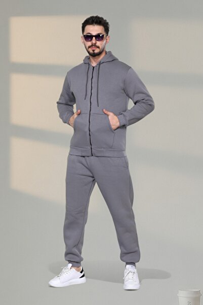 RO KİDS Unisex 3 Thread Cotton Zip up K Hooded Tracksuit Set – Comfortable and Stylish Hoodie Set