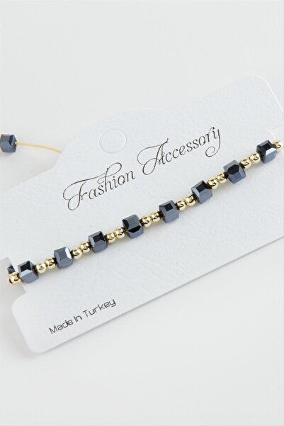 ZERO LAND Nrzsnt Cube Ball Metal (10355) Crystal Bracelet-Anthracite