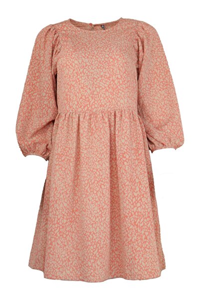 PIECES Coral Orange Dress - XS, Orange, 100% Polyester