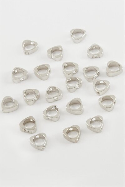 ZERO LAND Nrzsnt 0.8 mm Heart Spacer 20 (11020) Pieces-Silver Color