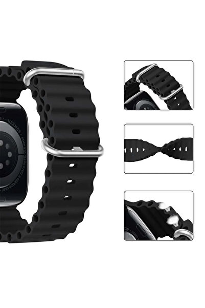 ceptego Apple Watch Compatible Series 1/2/3/4/5/6/Se/7/8/9 S10-11 and 38-40-41mm Ocean Loop Silicone Band