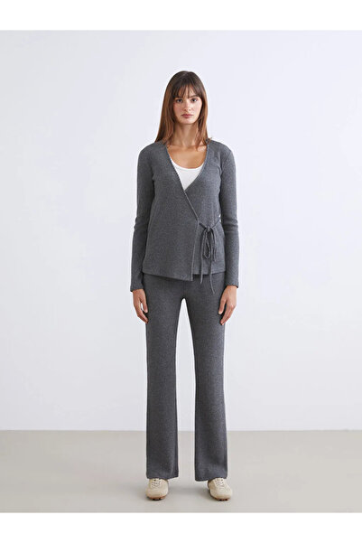 LC Waikiki Lcw Vision Anthracite Double-Breasted Collar Women's Blouse