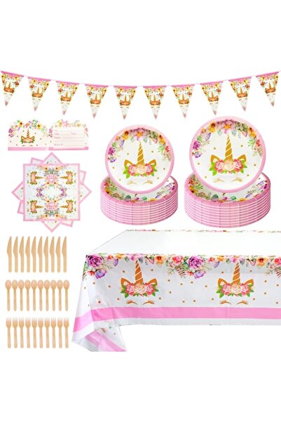 OSDUE Σετ τραπεζομάντιλων Unicorn Party, 91 τεμάχια (χαρτί)