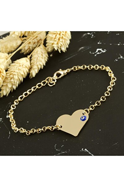 ZERO LAND سوار NRZSNT قابل للكتابة عليه على شكل قلب (11115) - أصفر