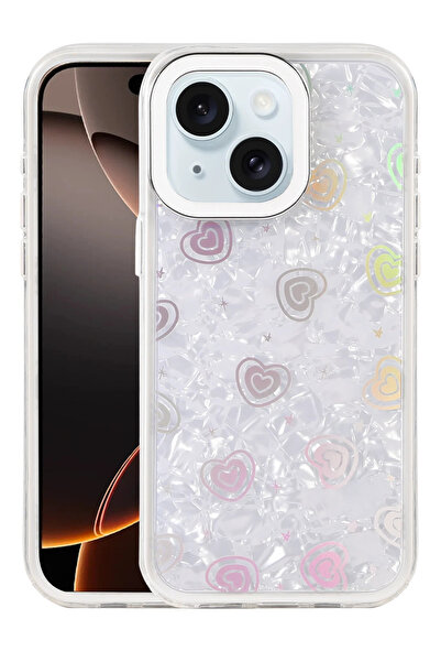 NewFace Nrzsnt Apple iPhone 15 Lumi Patterned Cover (13002) - White