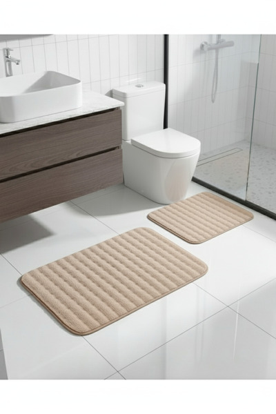 Madame Coco Covoraș de baie Reflet Bubble 2 piese - Bej