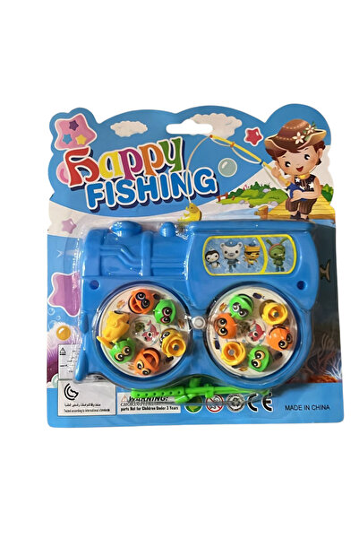 ydn Nostaljik Kurmalı Eğitici Mıknatıslı Balık Tutma Oyunu Çift Oltalı Mavi