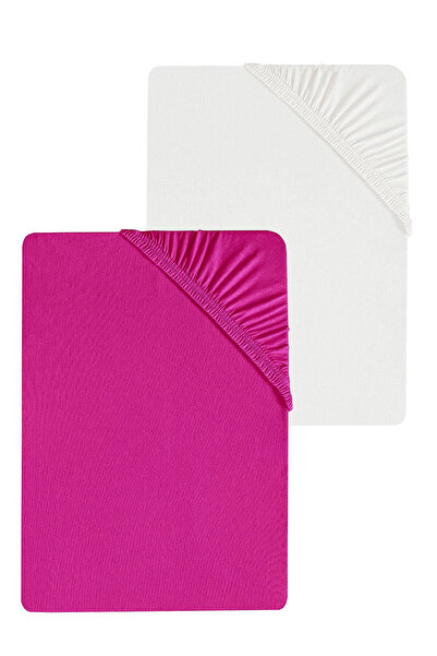 EFFE 2 Pieces Plain Cotton Single 120 X 200 X 30 cm Elastic Combed Cotton Bedsheet