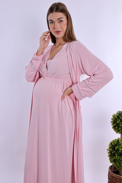 ByLohusa طقم ثوب نوم للحوامل باللون الوردي من Effortt